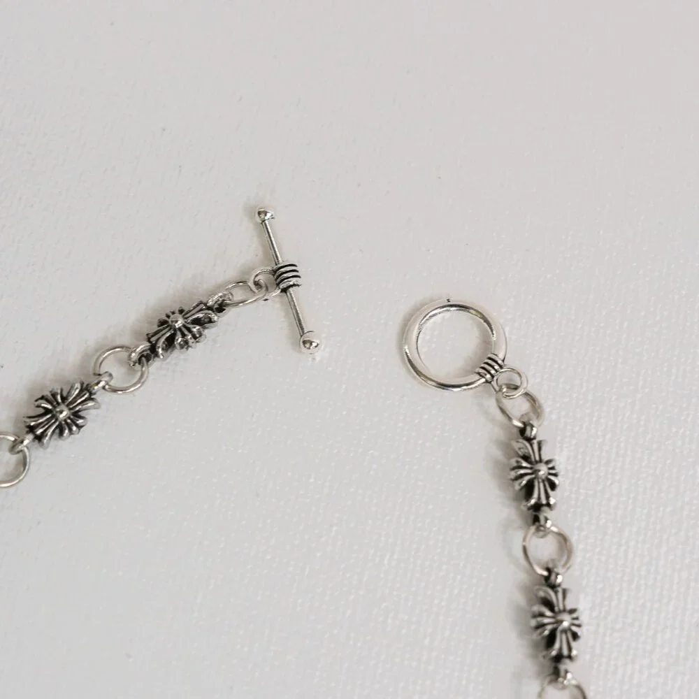 Silver Gothic Cross Chain Necklace